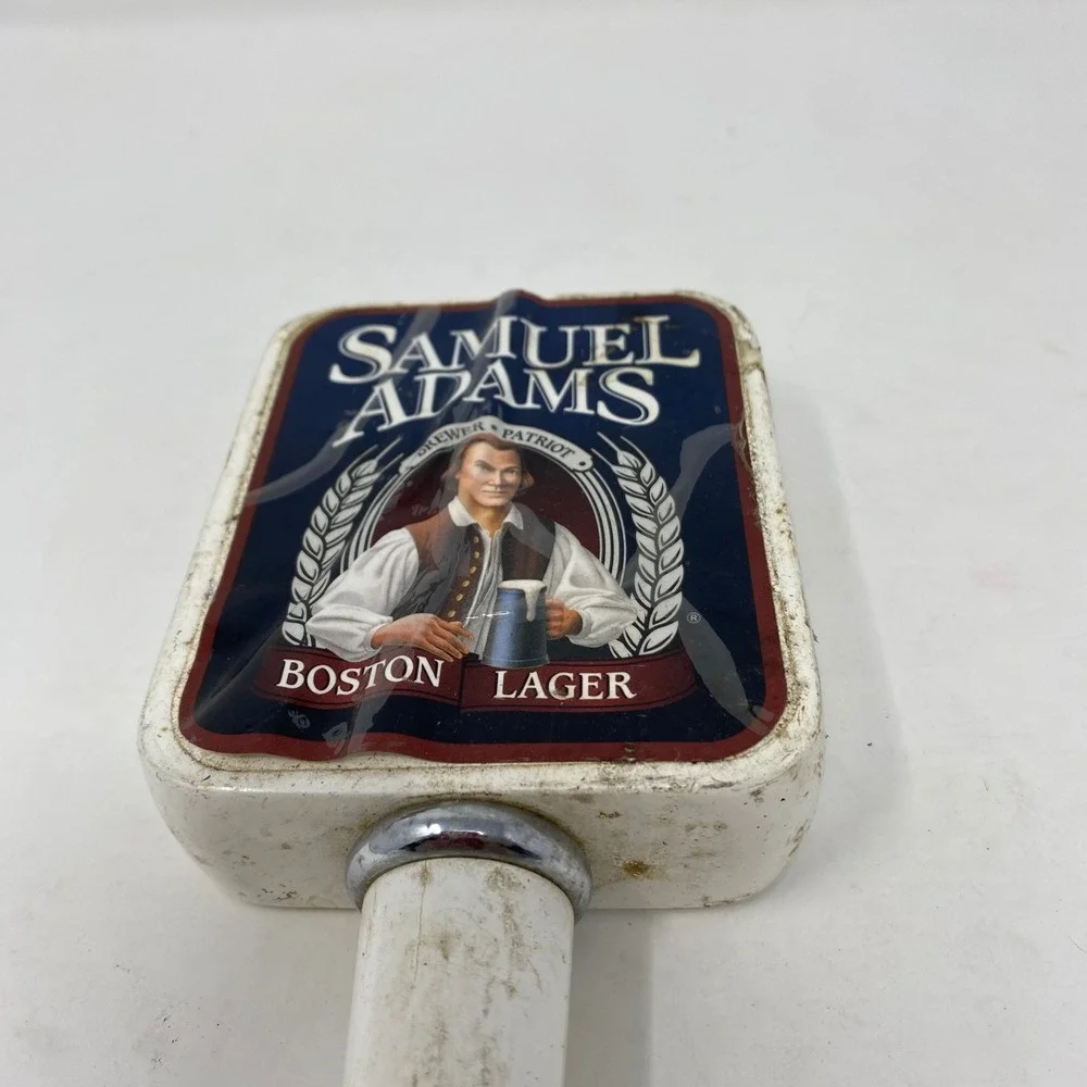 Vintage Samuel Adams Boston Lager Beer Tap Handle White Shield Logo Rare Barware